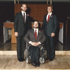 With brothers Paul and John, August 31, 1985