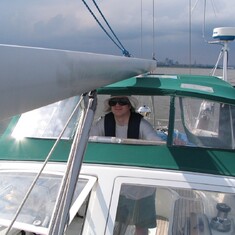 Mark at the helm