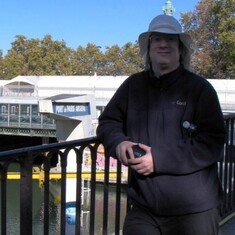 Mark at a marina in Paris, 2011.