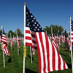 In memory of our great friend, Mark McGuire, his flag flies front and center at the Field of Honor, Eagle, ID.  We will have you and our family in our thoughts on the 19th in celebration of your life.  We love and miss you!  The Stanford Family.