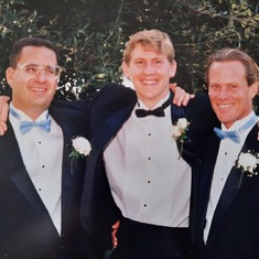 Mark, Ronnie Genise and Keith Esch on August 15, 1992, just before Keith's wedding. 