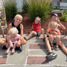 Every year at the fair we take a photo of the grandkids by your brick 