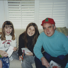 Uncle Mark with Hannah and Brooke Kullberg in Christmas 2003.