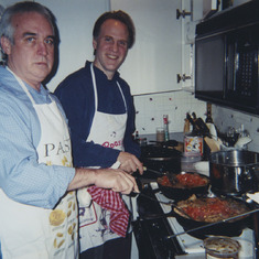 Mark and Keith cooking a delicious meal for my 38th B'day at the Vista house!