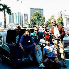 I'm thinking Oakland pre-Dead show 1986 with Tim Dawson, Michael Moroney, Brian Sharples, Michael Usem.