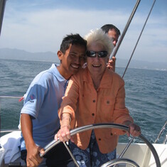Marolyn sailing in Mexico, 2009.