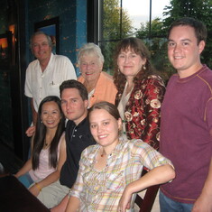 Marolyn with Crew family at Corvallis restaurant whose name I forgot. River something?