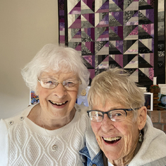 Marolyn with one of her closest friends, Marion Whitney, in the fall of 2019.