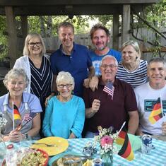 Our joint American-German group - families Welch, McNally and Engelbert - working together on the book "Saving My Enemy" (Sorry Bob, this photo would not be complete without you ;-) Aug 2019