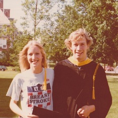 Marta and Bob Zellmann on graduation day, MacMurray College, Jacksonville, IL . 1981.