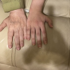 Abuelita and Sarita’s (granddaughter) hands. Very similar :)