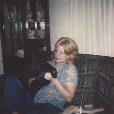 Martha and her toy poodle Tammy, 1968