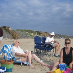 Deb, Martha, Ben, Grace, Julian @ beach in Corolla, NC