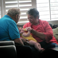 feeding her grandbaby, 2010