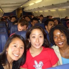 Nancy, Nicole & Rashell on the plane to Vegas