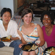 Graduation dinner at Apurva's - Kaori, Julie and Rashell