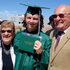 With grandson Anton at his high school graduation 