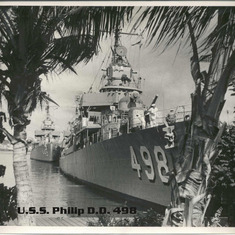 U.S.S. Philip, her father's ship, where she meets him for 1st time at age 3 mos.
Pearl Harbor