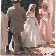 Marti's wedding 1985, age 18. Quantico, Va.