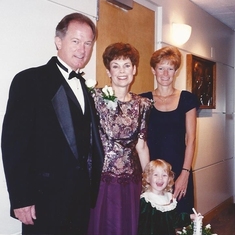Colleen and Tom's wedding day. mom and dad with flower girl Kaylie, Ann Arbor, MI 1995