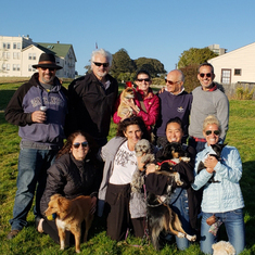 Martin and the neighborhood pup crew at Ft. Mason
