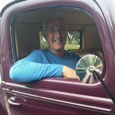 Big smile on Martin's face as he climbed into my 1940 Ford truck