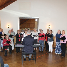 Martin's 65th Birthday Party at Swisspark. Singing with the Harmonie Choir