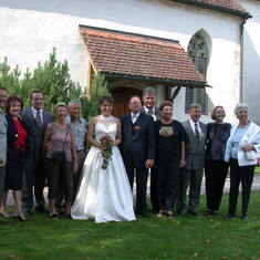 8/24/2002: Wedding in Seeberg, Switzerland. The newly married and friends.