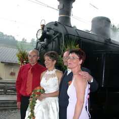 8/24/2022: Wedding. Best Man Martin Stettler, Nicole, Martin, Maid of Honor Beatrix Wandfluh-Iseli