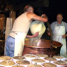 Helping making Cheese during our 2007 Swiss Concert Tour