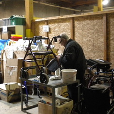 2012 Marv at Gateway Medical Alliance Warehouse fixing a walker