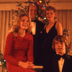 Margo and Michael as teenagers with Brian and Sarah at Christmas