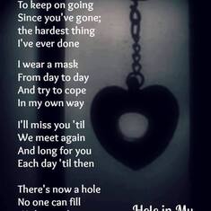 marions poem  miss you so much words cant express how I feel   till we meet again  I will always love and respect you for eternity love john