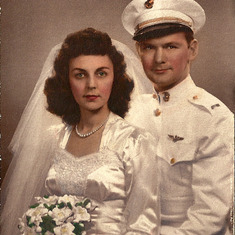 Mary and John's Wedding Photo. October 12, 1944.