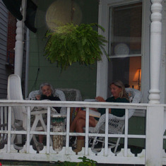 Mary and Mary Alice on the porch in Ocean Grove