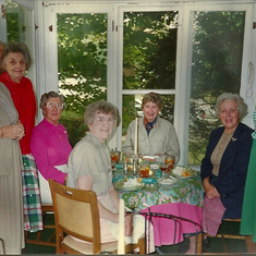 Mary and friends–Lunch on the sun porch
