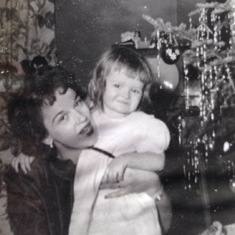 Mary at Christmas with mother Ruth Hoffman