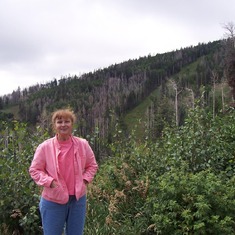 2005, 8, Mary Hsia in Los Alamos, NM on Pajarito Mtn