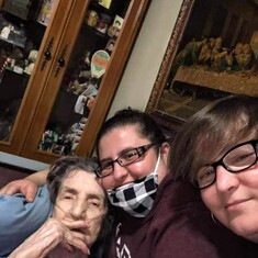 My beautiful mom with her granddaughters Tina and Mandy
