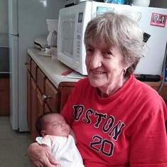 Mom with one of her great grandchildren. 