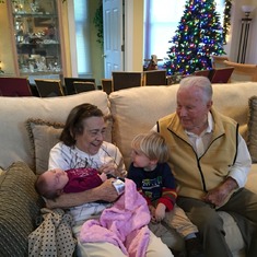 Louise and Charlie with Greats Mark and Lucy Christmas 2014