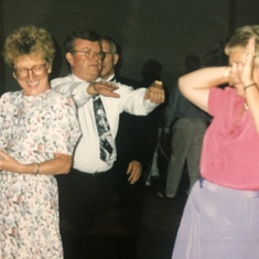 Macarena w/Jimmy & Agnes at Brent’s wedding. 