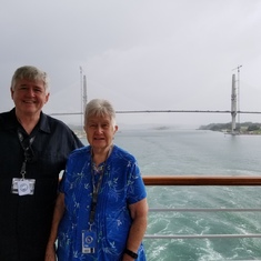 Mary and Cliff Norman Panama Canal in the Background! Great time!
