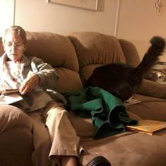 my mom and her kitty Josie