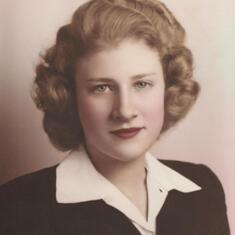 Mary April 1946 graduation pic Wisner High