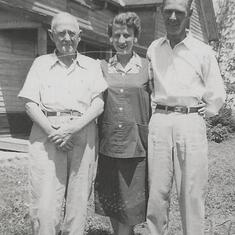 Dad Mom & GGpa Parks @ Lou's July 1956