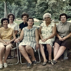 Rich family reunion, early 1970's.  Grandma and her girls.