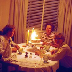1970 birthday picture of Mom, John and George