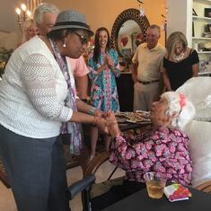 Maria and Bettye at 99th birthday party