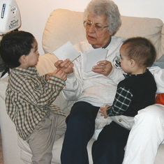Konnor & Karter storytime with Grandma